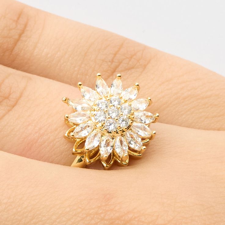COLLAR GIRASOL Y ANILLO GIRATORIO + CAJA DE LUJO Y ENVIO GRATIS 🎁