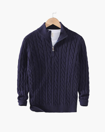 Zipped Navy Sweater