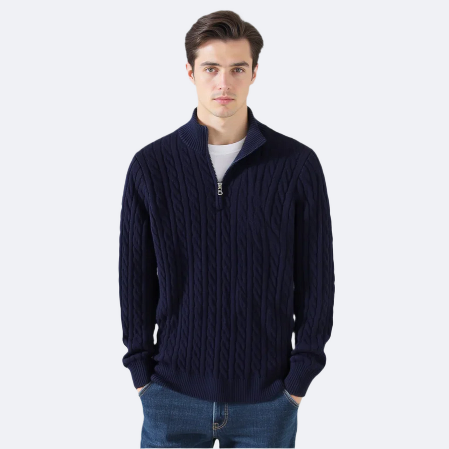 Zipped Navy Sweater - second view
