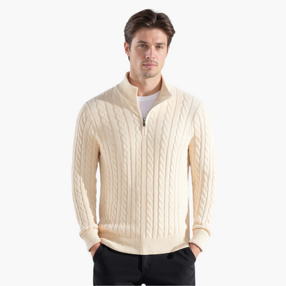 Zipped Beige Sweater