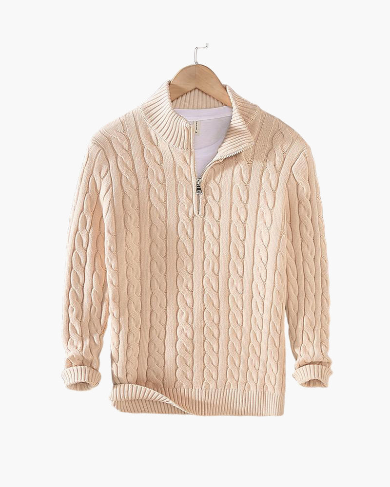 Zipped Beige Sweater