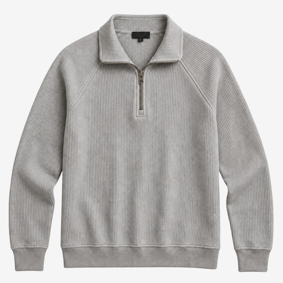 FLAT WHITE QUARTER ZIP