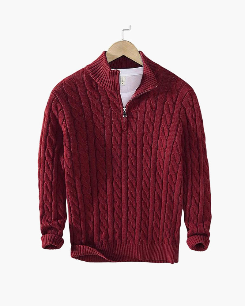 Zipped Burgundy Sweater
