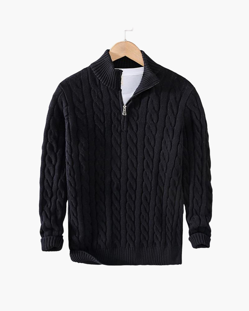 Zipped Black Sweater