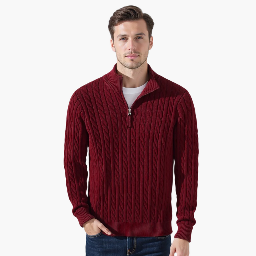 Zipped Burgundy Sweater - second view