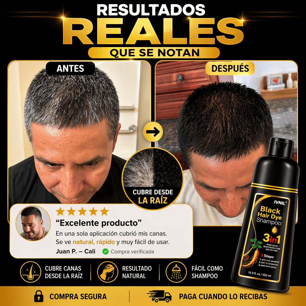 ¿CANSADO DE LAS CANAS QUE TE HACEN VER MAYOR?