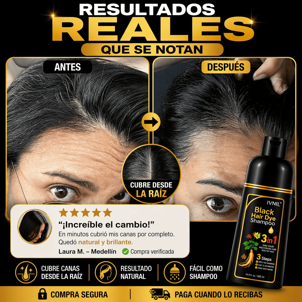 ¿CANSADO DE LAS CANAS QUE TE HACEN VER MAYOR?