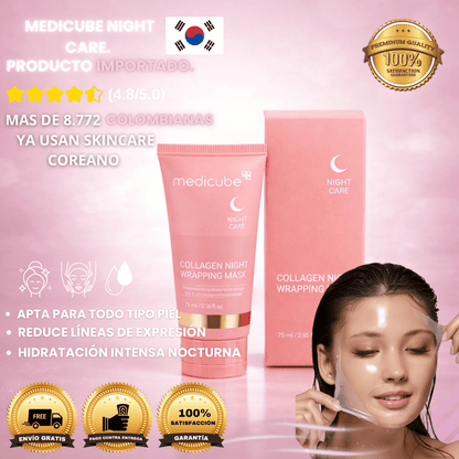 Medicube™ MASCARA DE COLAGENO NOCTURNA + BROCHA CILICONADA Y ENVIO GRATIS 🎁